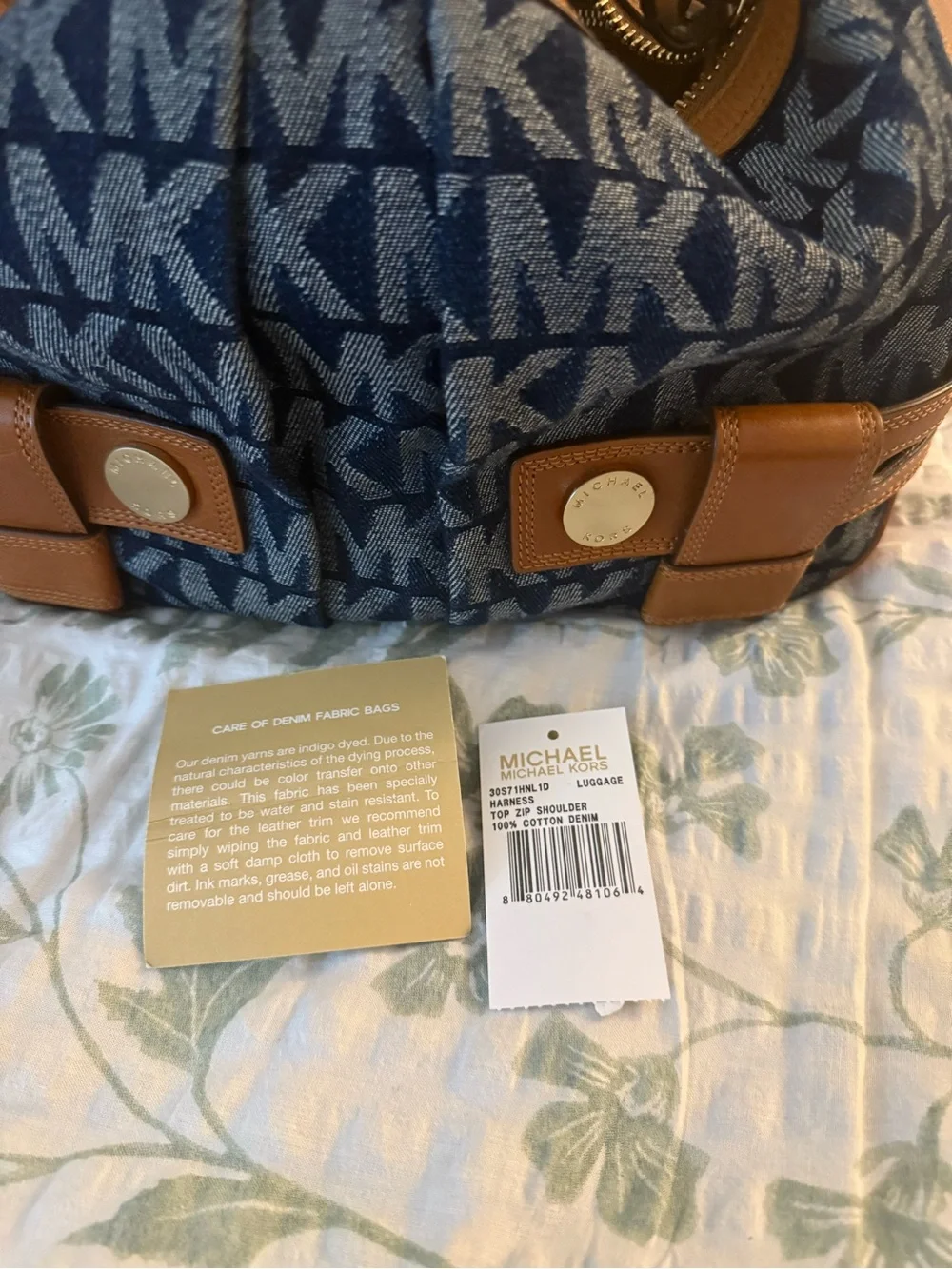 Michael Kors Top Zip Harness Denim Shoulder bag y2k